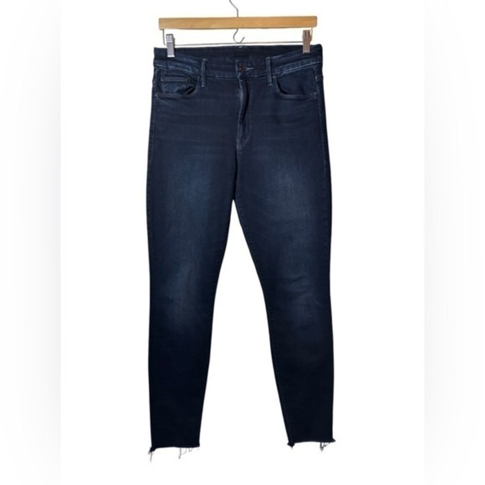 MOTHER | denim blue jeans 29 high waisted looker ankle fray